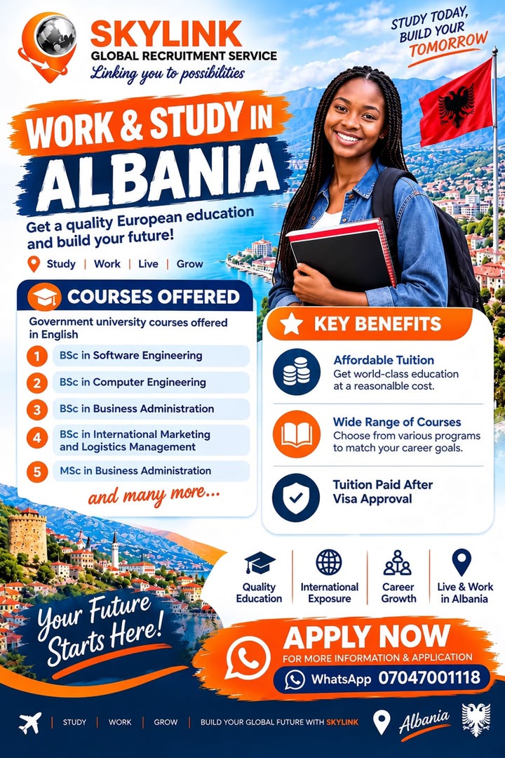 Work and study in Albania with Skylink